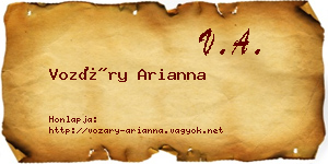 Vozáry Arianna névjegykártya